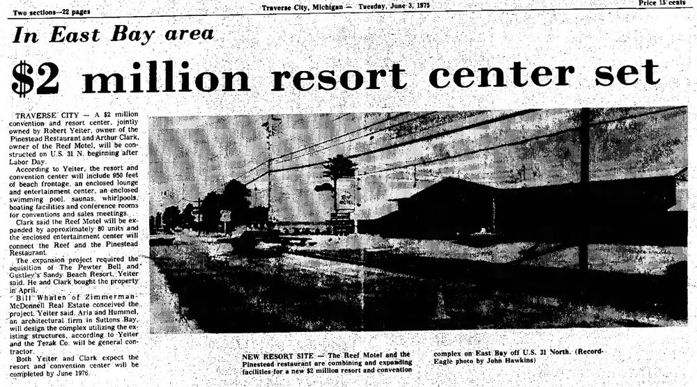 Pinestead Reef Resort (Reef Motel) - June 1975 New Expansion Announced (newer photo)